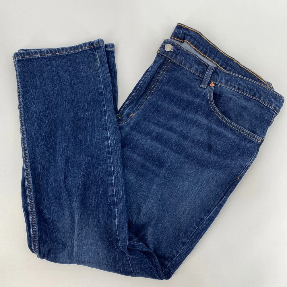 Levis 541 Jeans Athletic Taper Mens Tag 46x32 Fits‎ 48x30.5 Blue Stretch Rugged
